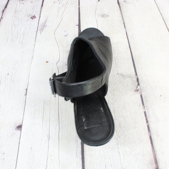 Dolce Vita Black Leather Peep Toe Ankle Strap High Heel Booties Size US 8 - Picture 6 of 9